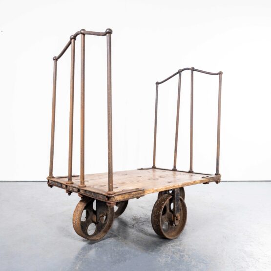 1890’s Heavy Mill Industrial Trolley – Cast Wheels