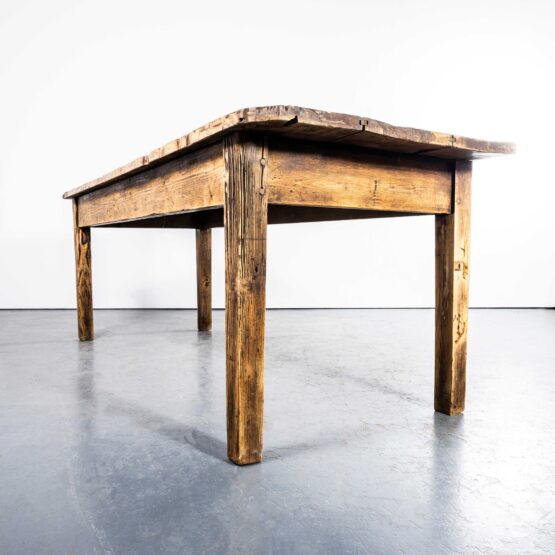 1940’s Large Heavy Scale Planked Pine Rectangular Dining Table