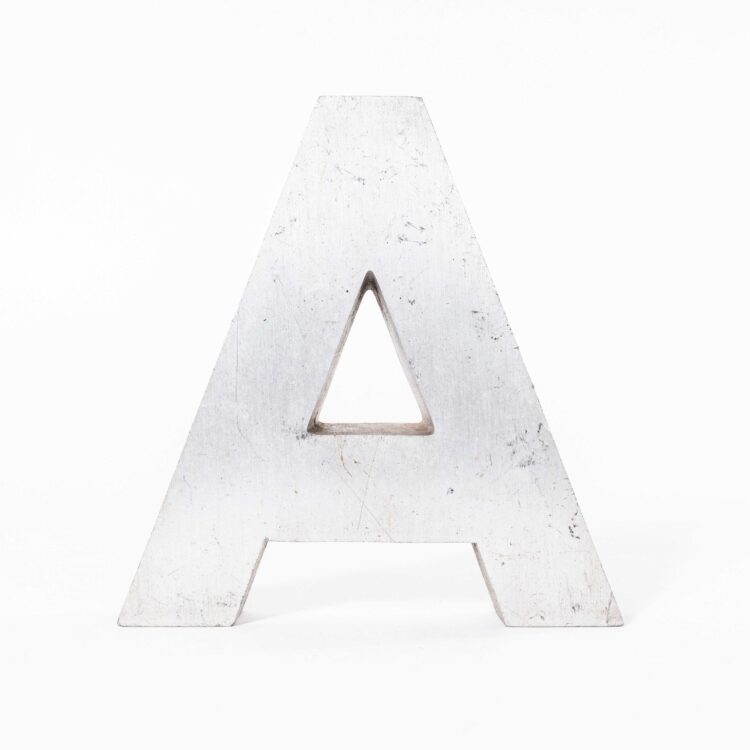 1950’s Small Cast Aluminium Sign Letter – A