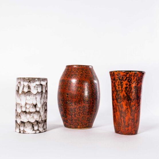 1960’s Ceramic Vases – Hot Lava – Set Of Three