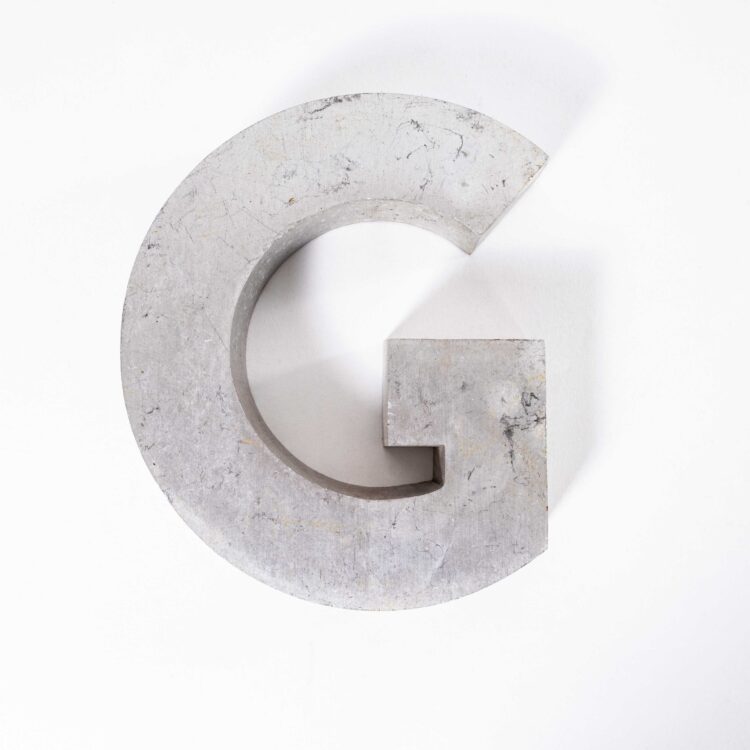1950’s Small Cast Aluminium Sign Letter – G