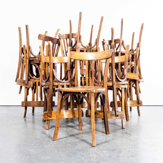 1950’s Classic Bistro Square Edge Bentwood Dining Chairs