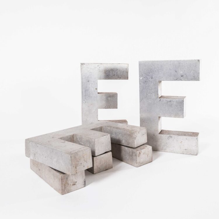 1950’s Small Cast Aluminium Sign Letter – E