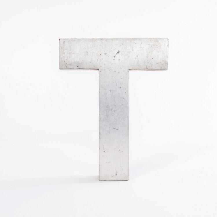 1950’s Small Cast Aluminium Sign Letter – T