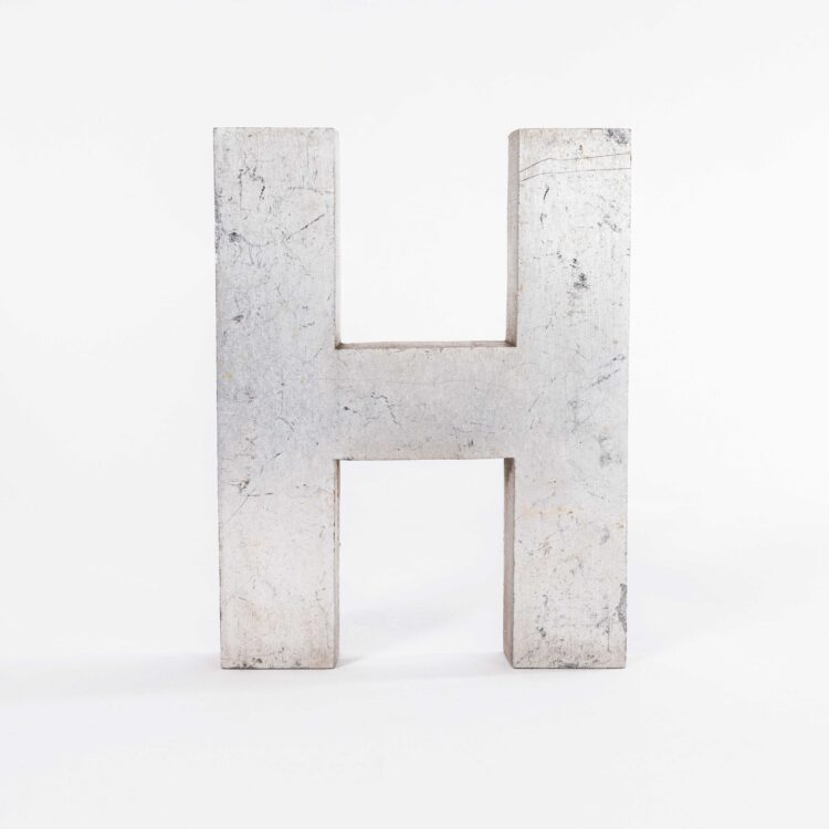 1950’s Small Cast Aluminium Sign Letter – H