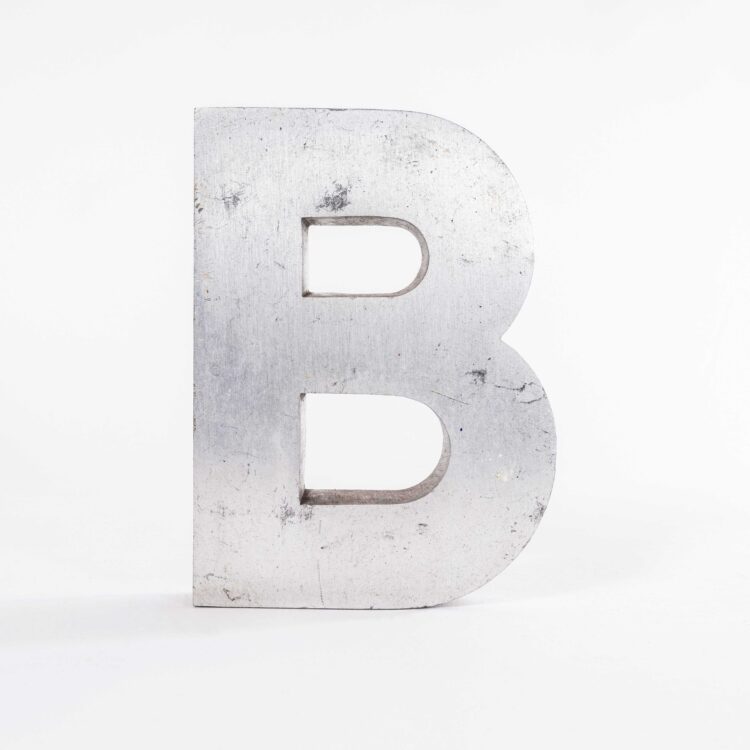 1950’s Small Cast Aluminium Sign Letter – B