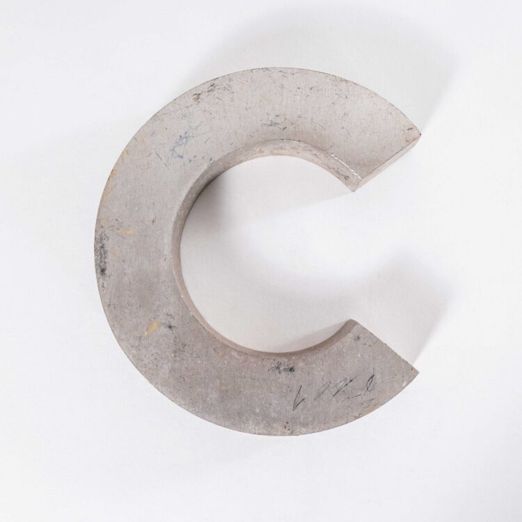 1950’s Small Cast Aluminium Sign Letter – C