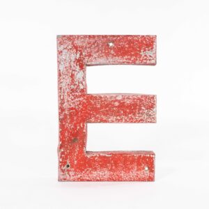 1950's Original French Red Zinc Letter - E