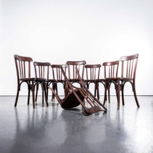 Eetkamerstoelen van Fischel met gebogen hout uit de jaren 40 - set van acht