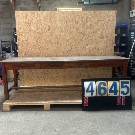 1950’s French Pitch Pine Large Rectangular Dining Table