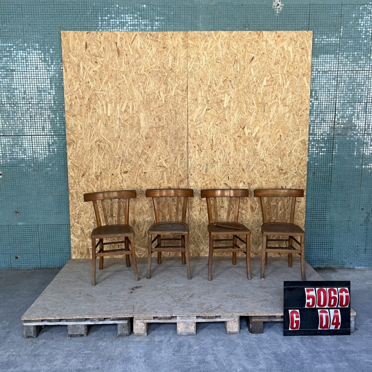 1950’s Flat Front Farmhouse Dining Chairs – Set Of Four