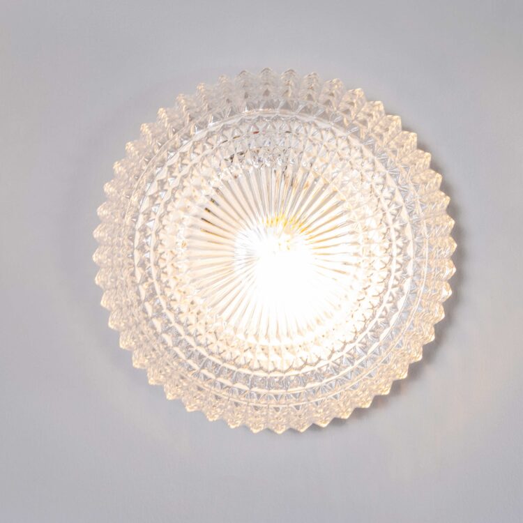 1950’s New Old Stock Czech Clear Domed Diamond Wall – Ceiling Lamp