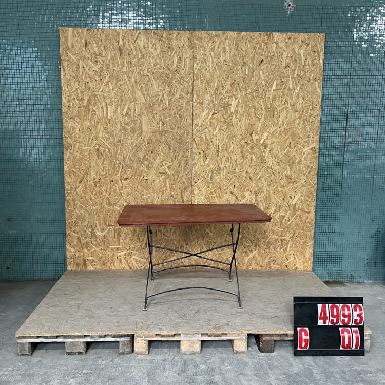 1950’s Heavy Weight French Garden Table With Red Top