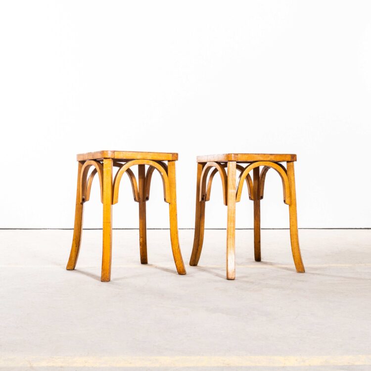 1950’s Baumann Low Bentwood Stools – Pair