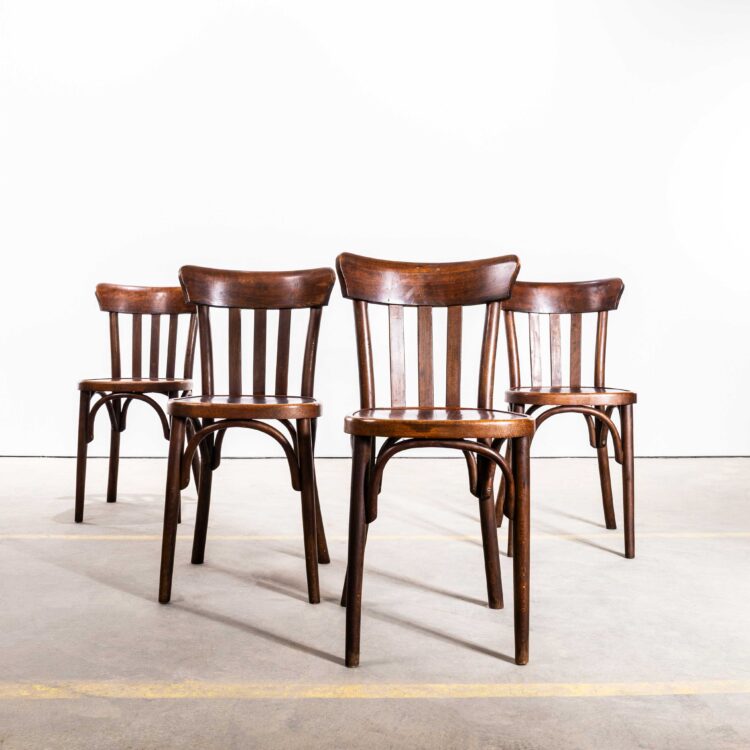 Luterma eetkamerstoel van donker eikenhout uit de jaren 50 - set van vier