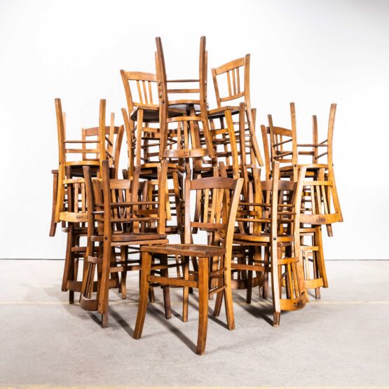 1940’s French Farmhouse Dark Oak Dining Chairs