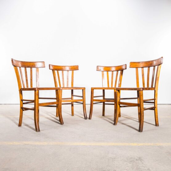 1950’s Flat Front Farmhouse Dining Chairs – Set Of Four