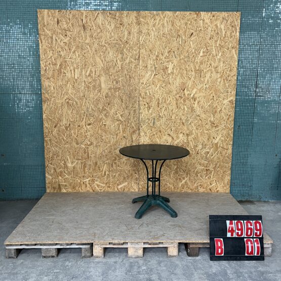 1950’s Original Medium French Round Outdoor Table – Dark Turquoise