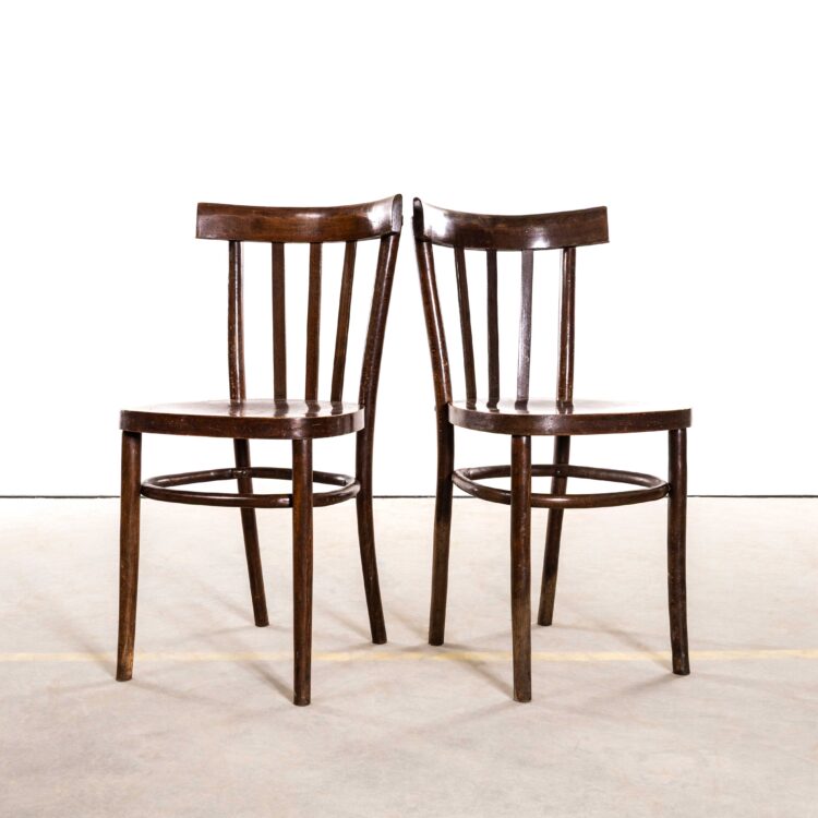 1970’s Classic Crescent Back Dining Chairs By Ton – Pair