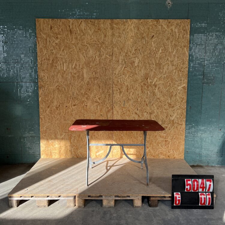 1950’s Heavy Weight French Garden Table With Red Top