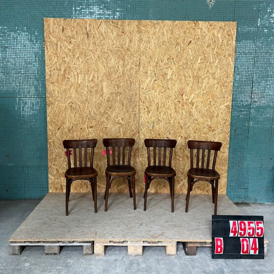 1950’s Luterma Dark Oak Bentwood Dining Chair – Set Of Four