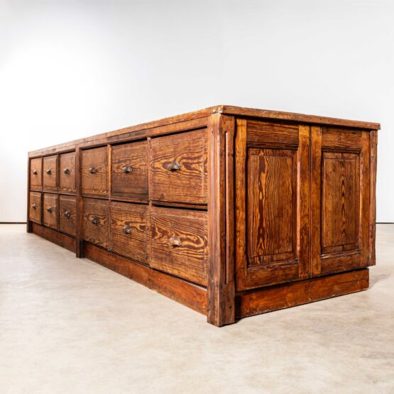 1940’s Very Large French Hardware Bank Of Drawers – Twelve Drawers