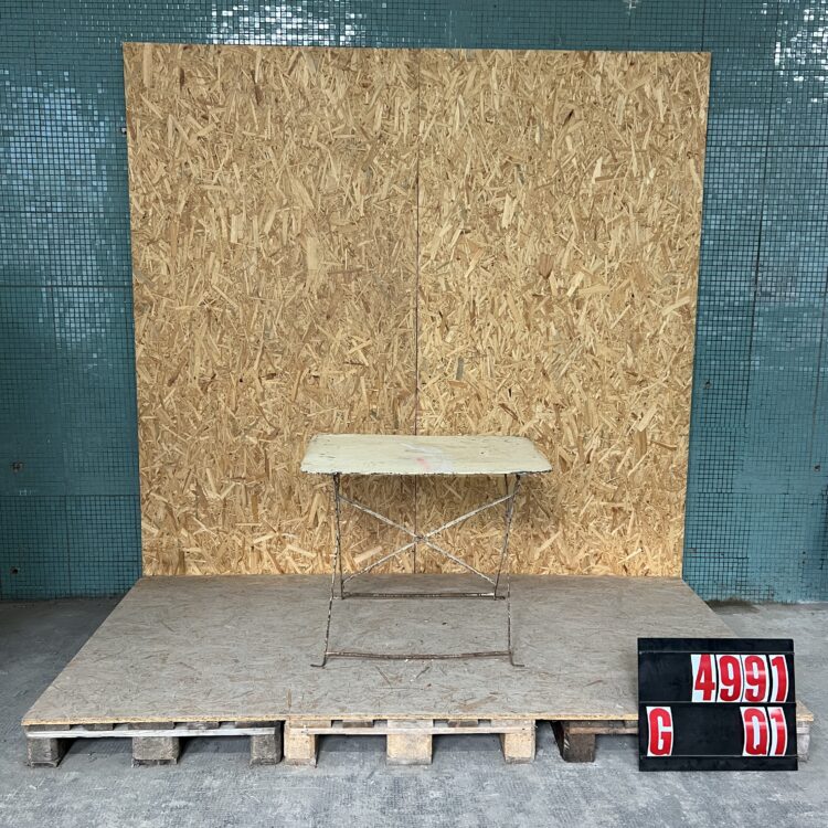 1950’s French White Rectangular Metal Folding Dining Table