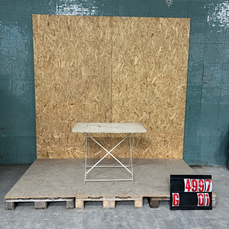 1950’s French White Rectangular Metal Folding Dining Table