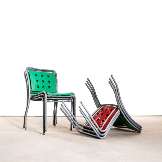 1960’s Swiss Metal Garden Chairs Stella By Burri – Set Of Six