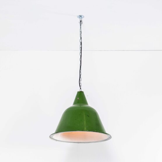 1960’s Very Large Enamel Industrial Pendant Lamps