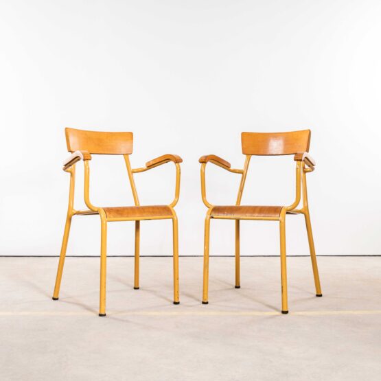 1950’s French Mustard Stella Armchairs – Pair
