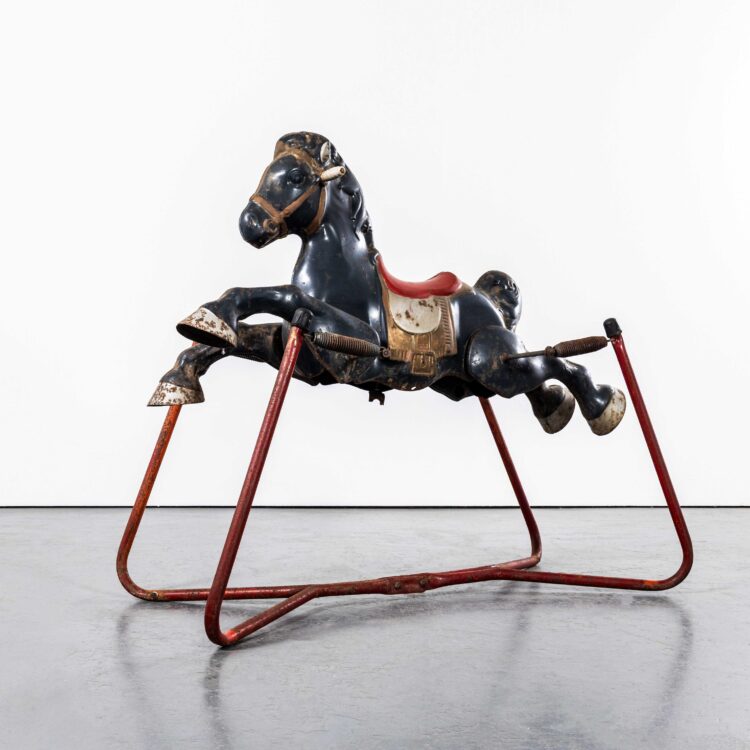 1960’s Vintage MOBO Painted Tin Plate Rocking Horse