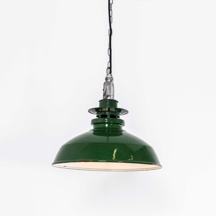 Ondiepe geëmailleerde hanglamp van Thorlux uit de jaren 60 – 16 inch