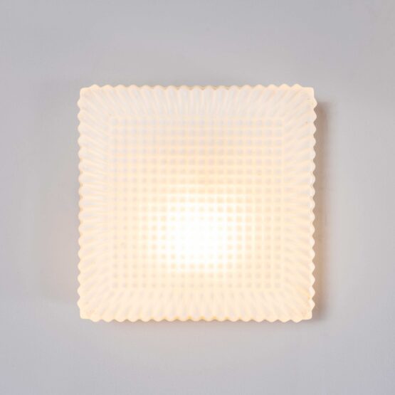 1950’s New Old Stock Czech Opaline Geometric – Ceiling Lamp