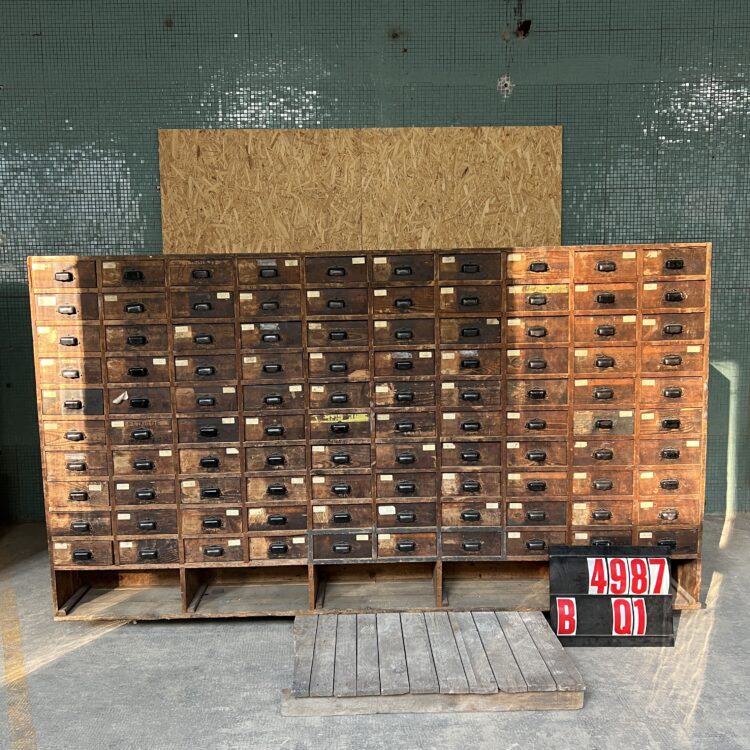 1940’s Massive French Workshop Bank Of Drawers