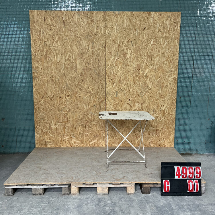 1950’s French White Rectangular Metal Folding Dining Table