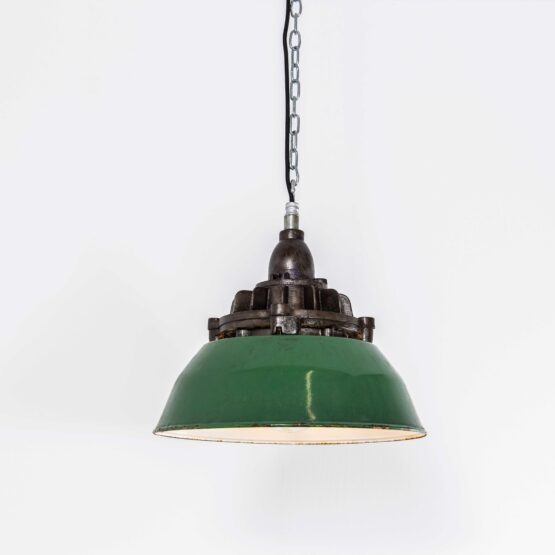 1950’s Tall 15 Inch Explosion Proof Factory Hanging Light