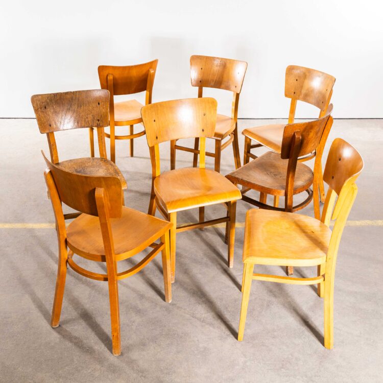 Chaises de salle à manger contemporaines en bois courbé Ton, style années 1950 – Ensemble de huit