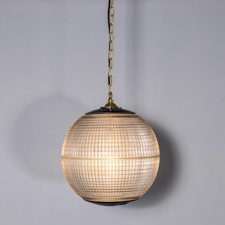 1960’s Original Holophane Parisian Glass Globe Lamps – Large 18 Inch