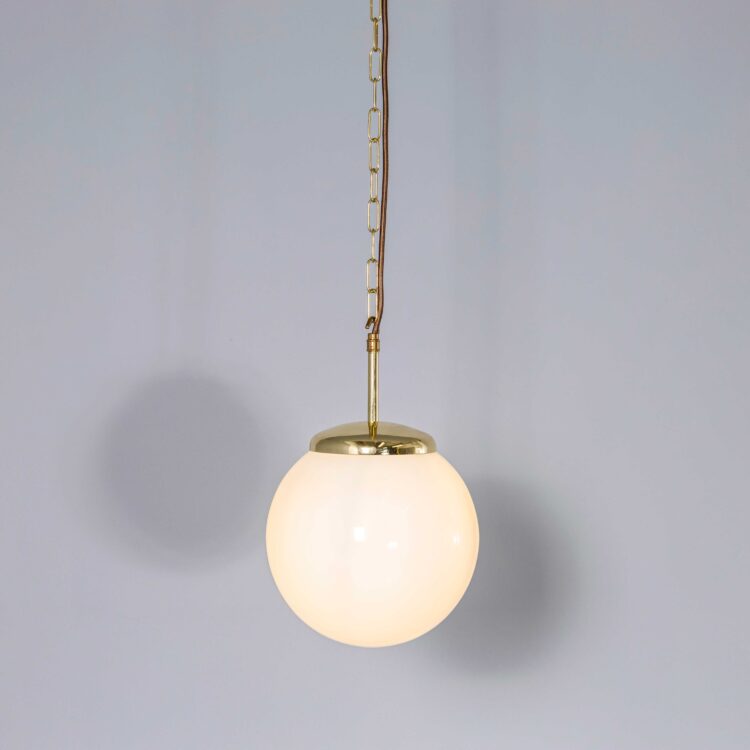 1950’s Plain Opaline Pendant Glass – 25cm