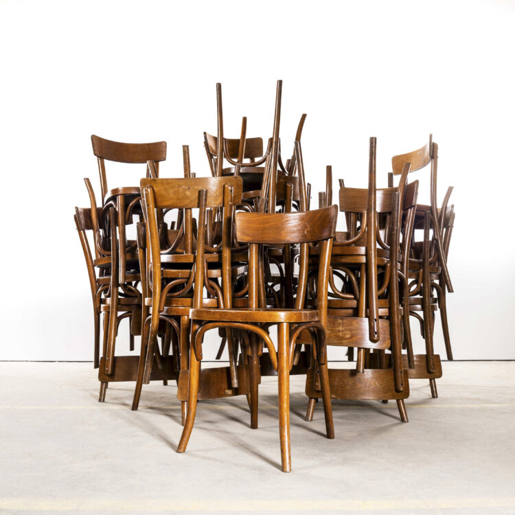 1950’s Dark Oak Single Back Bar Bentwood Dining Chairs