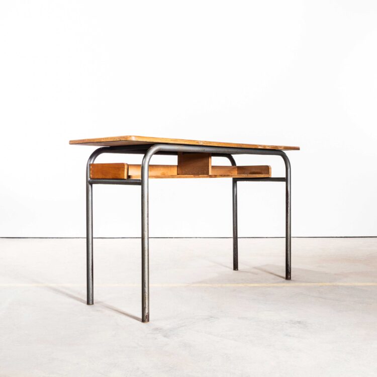 1960’s French Mullca Mid Century Double School Desk – Console Table