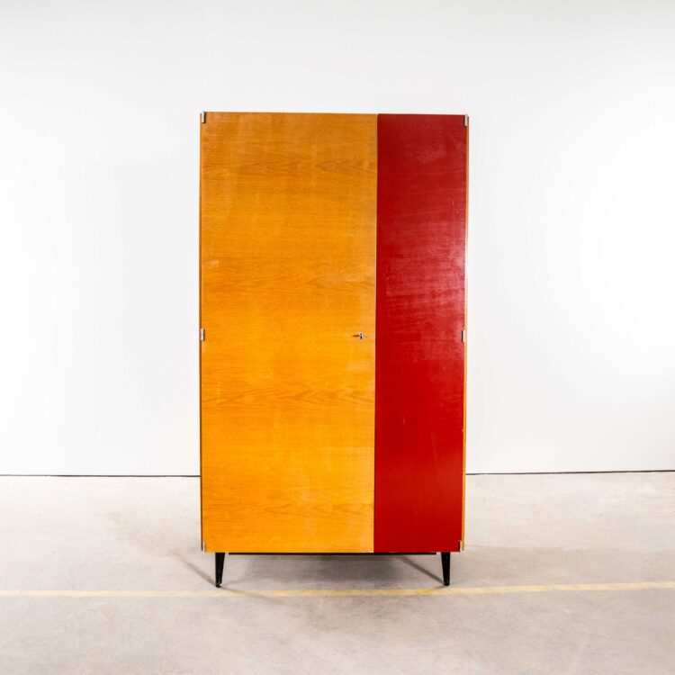 1960’s Good Sized Mid Century Red Door Open Wardrobe – UP Zavody