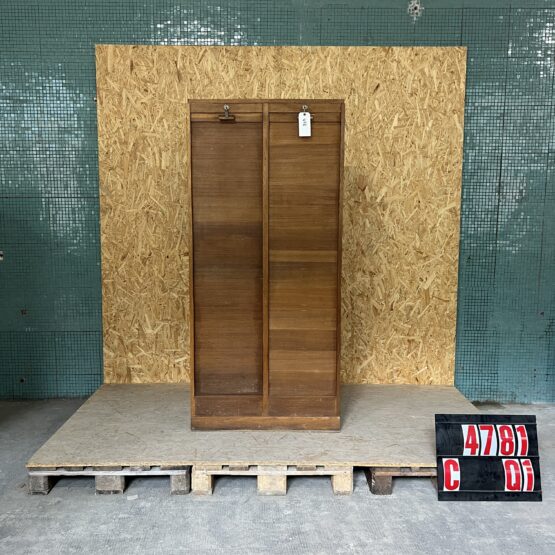 1950’s Tall French Double Tambour Atelier Cabinet
