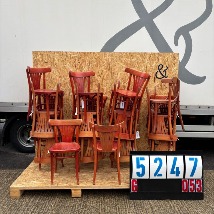 1970’s Honey Red Fan Back Dining Chairs