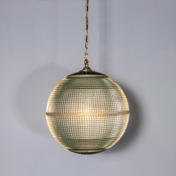 Originele Holophane Parijse glazen bollampen uit de jaren 60 – extra groot, 50 cm