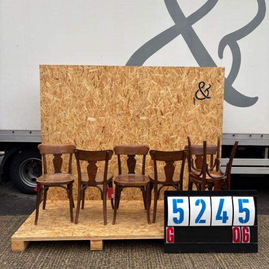 1950’s Column Back Bentwood Dining Chairs – Set Of Six