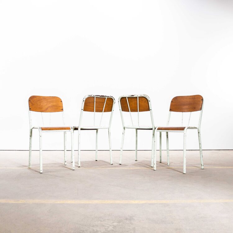 Muntgroene Mullca-eetkamerstoelen met D-rug uit de jaren 60 - set van vier