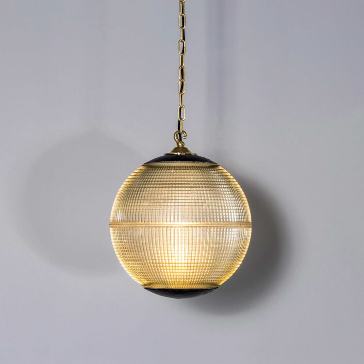 1960’s Original Holophane Parisian Glass Globe Lamps – Large 16 Inch