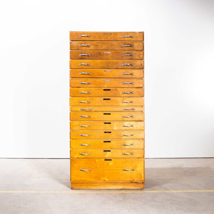 1950’s Tall Multidrawer Engineers Cabinet – Fifteen Drawer